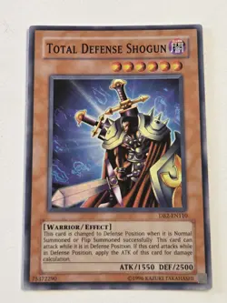 Total Defense Shogun DB2-EN110 Super Rare Dark Beginning 2 Yugioh Vintage VLP - Image 1