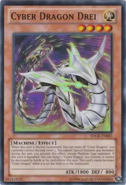 Yugioh! LP Cyber Dragon Drei - SDCR-EN002 - Super Rare - Unlimited Edition Light - Image 1