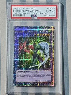 Yu-Gi-Oh! E-Hero Flame Wingman 1st Ed Quarter Century SCR Gem MT PSA 10 - Image 1