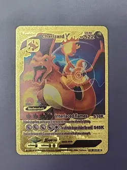 Pokemon Interlaced Flames Charizard V Gold Foil Card LV. 92 HP 522 Fan Art* - Image 1