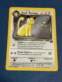 WOTC Dark Persian Black Star Promo 17 2000 Holo Rare Pokemon Card TCG SWIRL - Image 1