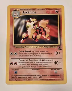 Black Star Promo Arcanine #6 Pokemon Card WOTC Rare 1999 LP+ FREE SHIPPING - Image 1