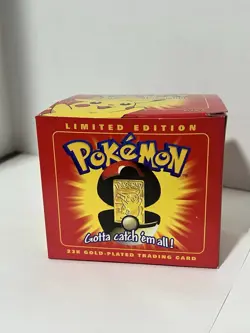 Burger King Pokemon Pikachu 23K Gold Plated Card Red Box Sealed 1999 - Image 2