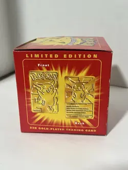 Burger King Pokemon Pikachu 23K Gold Plated Card Red Box Sealed 1999 - Image 3