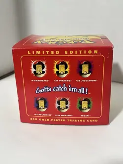 Burger King Pokemon Pikachu 23K Gold Plated Card Red Box Sealed 1999 - Image 4