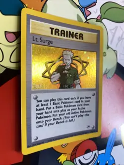 Pokemon TCG Lt. Surge Trainer 17/132 Gym Heroes Vintage Card From 2000 LP - Image 2