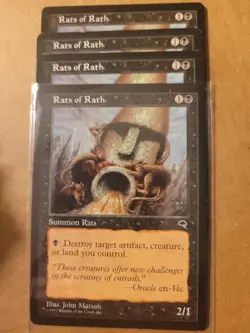 4x Magic the Gathering MTG Rats of Rath (150) Tempest LP Playset x 4 - Image 1