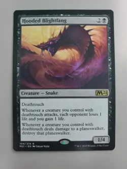 MTG Hooded Blightfang Core Set 2021 Foil Prerelease Rare - Image 1