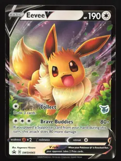 Eevee V SWSH065 Sword & Shield Battle Academy Black Star Promo Pokemon Card NM - Image 1