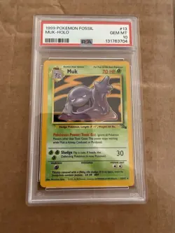 Pokemon TCG Muk 13/62 Holo Fossil PSA GEM MT 10 - Image 1