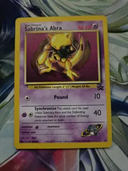 Pokemon Sabrina’s Abra - Promo 19 - WOTC - Black Star - MP - Image 1