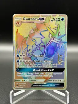 Pokemon TCG Gyarados GX Secret Rare 112/111 Crimson Invasion Near Mint Free Ship - Image 1