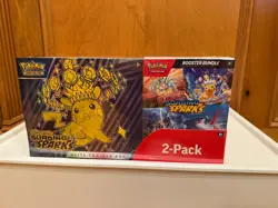 Pokemon TCG Surging Sparks ETB & Booster Bundle Costco 2-Pack NEW Factory Sealed - Image 1