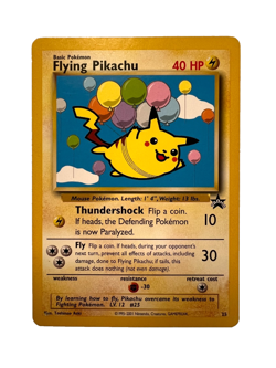 RARE POKEMON FLYING PIKACHU 25/53 WOTC BLACK STAR PROMO - Image 1