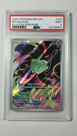 2025 POKEMON MEG EN-MEGA EVOLUTION ILLUSTRATION RARE #133 BULBASAUR PSA 9 - Image 1