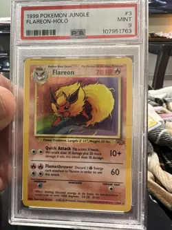 1999 Pokemon TCG Flareon Jungle Holo PSA 9 Mint 3/64 Unlimited Rare - Image 1