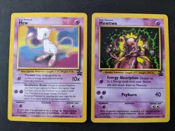 Pokemon 1999-2000 Mew 8 & Mewtwo 14 Black Star Promo WOTC Lightly Played ?? Ship - Image 1