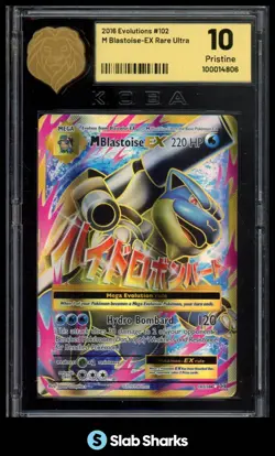 2016 POKEMON XY EVOLUTIONS #102/108 M BLASTOISE EX MEGA KOBA 10 - Image 1