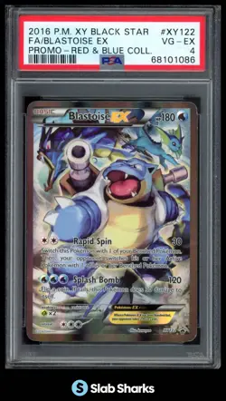 2016 POKEMON XY BLACK STAR BLASTOISE EX PROMO RED & BLUE COLLECTION #XY122 PSA 4 - Image 1