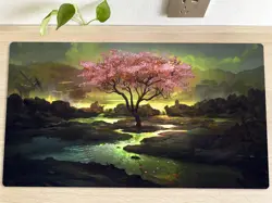MTG Table Playmat Pink Tree TCG CCG Mouse Pad Trading Card Game Mat With Bag - Image 1