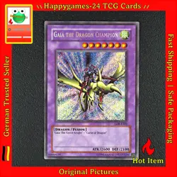 Gaia the Dragon Champion - Secret Rare - YuGiOh! Karte TCG LOB-E102 /W18 - Image 1