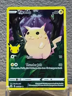 Pikachu 5/25, NM Full Art Holo, Pokemon Celebrations 25th Anniversary TCG Card - Image 1
