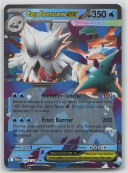 Pokemon Card Mega Abomasnow ex Double Rare ME01: Mega Evolution 036/132 NM - Image 1