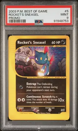 PSA 9 MINT Rocket's Sneasel #5 (Best of Game) Rare Promo Pokemon Card - Image 1