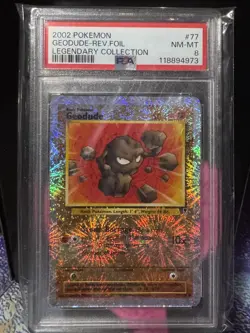 2002 Pokemon Legendary Collection Geodude Reverse Holo #77 PSA 8 - Image 1