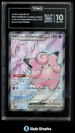 2025 POKEMON S&V BLACK STAR PROMOS - SVP EN #195 LILLIE'S CLEFAIRY EX TAG 10 - Image 1