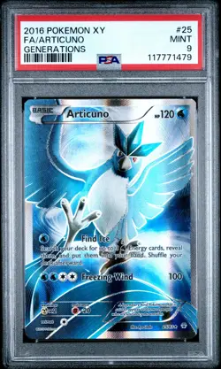 2016 POKEMON XY GENERATIONS #25 FULL ART/ARTICUNO PSA 9 - Image 1