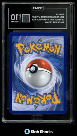 2025 POKEMON S&V WORLDS EVENT ATTENDANCE #225 PIKACHU BLACK STAR PROMO TAG 10 - Image 2