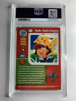 1999 Topps Pokemon #TV1 Ash Ketchum & Pikachu Blue Logo PSA 10 ***GEM MINT*** - Image 2
