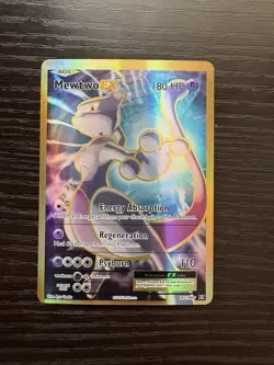 Pokemon TCG 2016 Mewtwo EX 103/108 Evolutions XY Full Art Ultra Rare Mis-cut - Image 1