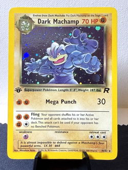Pokemon TCG: 2000 Team Rocket 1st Edition Dark Machamp 10/82 Holo Rare NM - Image 1