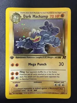 Pokemon TCG: 2000 Team Rocket 1st Edition Dark Machamp 10/82 Holo Rare NM - Image 5