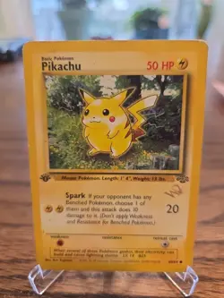Pikachu Gold W Stamp 60/64 1st Edition Jungle Duelist Promo Pokemon Card WOTC - Image 1