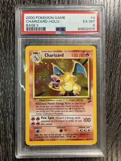 ?? 2000 Pokemon Base Set 2 Charizard Holo - PSA 6 EX-MT - Iconic Vintage Card - Image 1