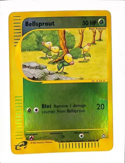 Pokemon Card - Aquapolis 45/147 - BELLSPROUT (reverse holo) Small Crease - Image 1