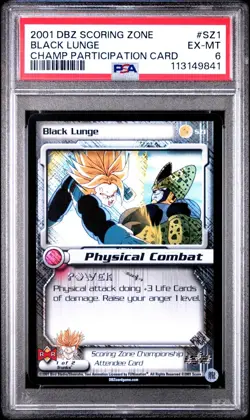 Dragon Ball Z CCG | Black Lunge | Championship Participation Card | SZ1 | PSA 6 - Image 1