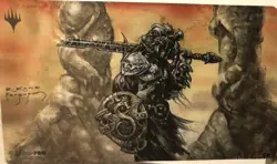 Dakkon Blackblade MTG Magic Card Playmat SIGNED Richard Kane Ferguson - Image 1