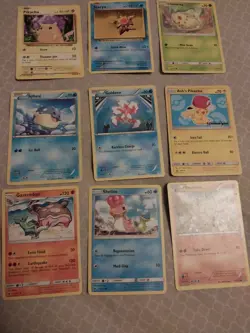 9 pokemon card lot- ryyhorn, gastrodon, shellos, ash's pikachu, goldeen, spheal - Image 1
