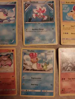 9 pokemon card lot- ryyhorn, gastrodon, shellos, ash's pikachu, goldeen, spheal - Image 3