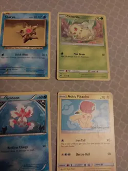 9 pokemon card lot- ryyhorn, gastrodon, shellos, ash's pikachu, goldeen, spheal - Image 5
