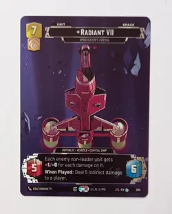 Star Wars Unlimited Jump to Lightspeed - Radiant VII - Prestige Foil Card #1045 - Image 2