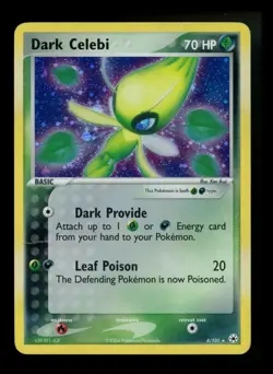Dark Celebi 4/101 EX Hidden Legends 2004 Holo Rare Pokemon Card TCG - Image 1