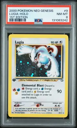 2000 Pokemon Neo Genesis 1st Edition Lugia-Holo 9 psa 8 - Image 1