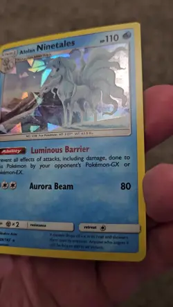 Pokemon TCG Alolan Ninetales 28/147 CRACKED ICE Holo Burning Shadows LP - Image 2