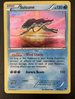 Pokemon TCG Breakpoint Suicune 30/122 Cosmos Holo Rare MP Swirl - Image 1