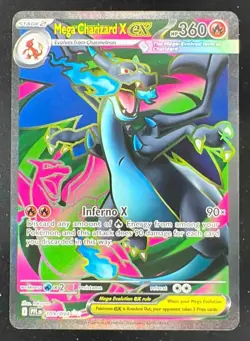 2025 Pokemon Phantasmal Flames - PFL EN #109/094 Mega Charizard X ex Ultra Rare - Image 1